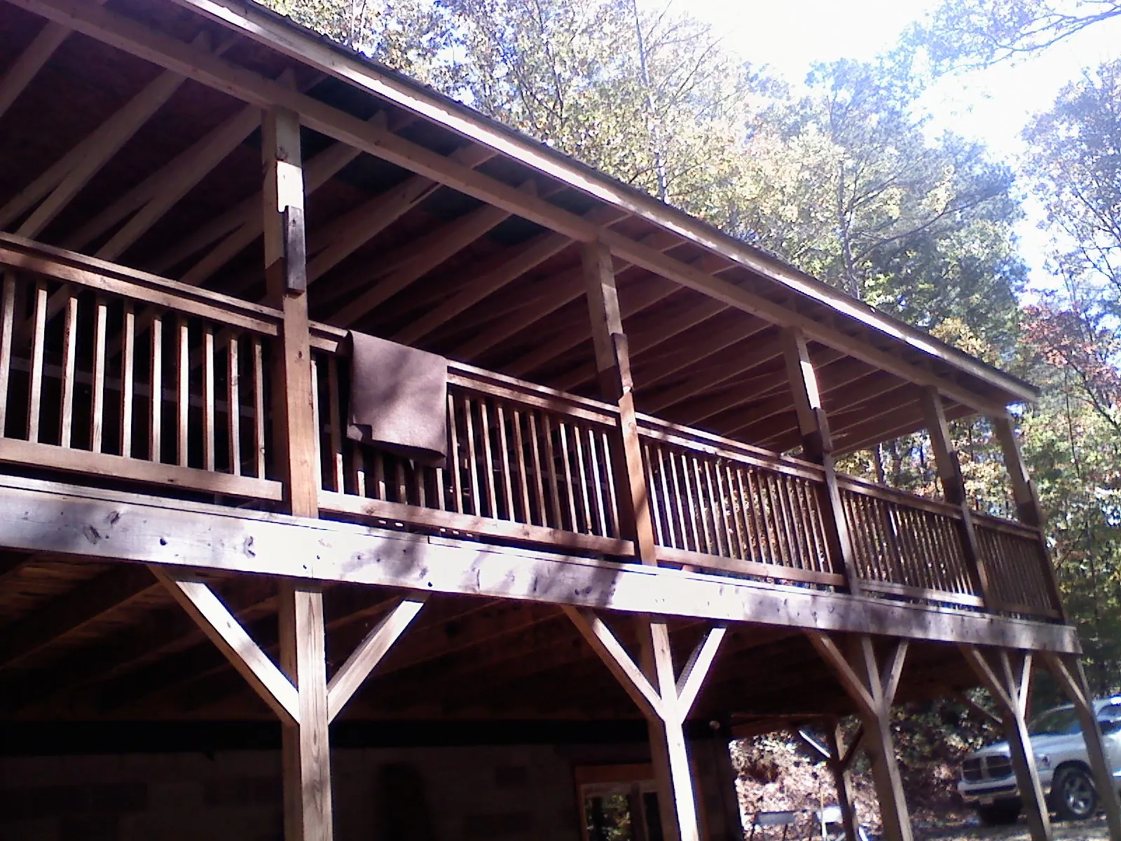 Timber framing under a new elevated porch and deck — Roof Leak Repair in Long Prairie by Roofing Brothers